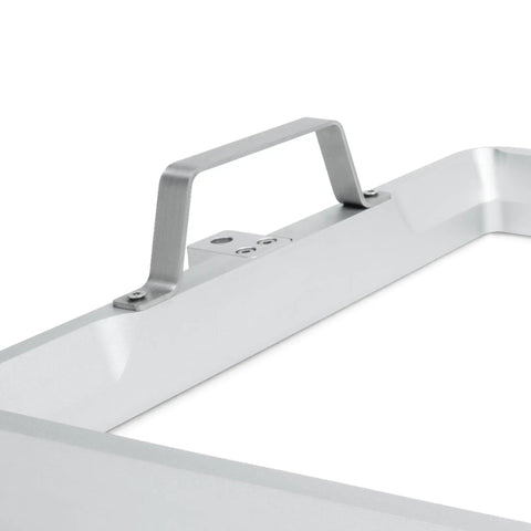 Upgrade Your Rig With This Rock Solid Anodized Aluminum Resin Vat For LCD 3D Printers close-up of handle and reservoir edge.