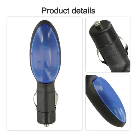 Gas Saver 5 Pack Quick Plug And Play Install Spill Free Fuel Saver For Gasoline And Other Fuels close-up of compact black and blue device