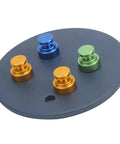 Magnetic Welding Bracket Kit With Adjustable Soldering Holder And Circuit Board Stand showing metal base with four colored brackets.