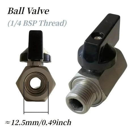 Heavy Duty Carbon Steel Ball Valve For Air Compressor And Home Plumbing, 1/4 BSP Thread with smooth handle for precision seals.