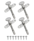 Professional Grade Rock Solid Spring Loaded Plunger Latches 8 Pack Stainless Steel Quick Release Cabinet Door Locks With M4 Mounting Screws For Diy Crew Workshop Builds Silver in stainless steel with M4 screws.
