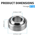 GEG25C Radial Spherical Plain Bearing 25x47x28mm dimensions with bore and outer diameter measurements