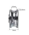 Killer 8Pcs SG25 U Groove Track Guide Bearings 8X30X14mm GCr15 Sealed ZZ Shielded Linear Motion Shaft Rollers, side view.