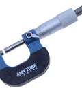 Dial Caliper Micrometer And Stainless Steel Ruler Tool Set For Machinists, featuring 0 to 1 inch micrometer, blue and gray handle.