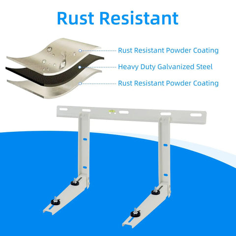 Top Shelf Heavy Duty Mini Split Wall Mount Bracket For Universal Ductless Air Conditioners with rust-resistant galvanized steel.