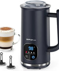 4 In 1 Electric Milk Frother With LED Touch Screen Auto Foam Maker For Lattes Cappuccinos Macchiatos And Milk Warmer At Home Barista Vibe