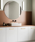 Solid Zinc Alloy Square Brushed Gold Cabinet Pulls 20 Pack 7 Inch Hole Centers Kitchen Cupboard Handles For Dresser Drawers And Bathroom Cabinets on modern vanity.