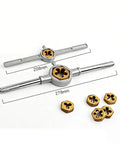 Ultimate 86 Piece Internal External Fastener Threading Tap Die Set With Wrenches And Gauges For Home Service Bolt Hole Renewing Screw Cutting And Rethreading Tools In Sturdy Alloy Steel Box Metric And Sae Sizes Included, tap die holders 208mm and 278mm
