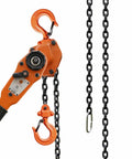 360 Degree Lever Hoist Heavy Duty Manual Ratchet Chain Puller With 1100 Pounds Capacity 5 Ft Lift Chain, orange and black design