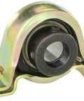 Heavy Duty Workhorse Three Quarter Inch Bore Pillow Block Bearing with zinc plated housing and rubber seals, side view.