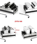 Precision Turntable Vise Built For Four And Five Axis Machining Centers Self Centering Setup Flat Nose Jaws with design detail.