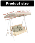 Waterproof Swing Canopy Replacement For 3 Seater Patio Chairs No-Fuss Easy Install Top Cover Beige Garden Porch Hammock Shelter 210D Oxford Cloth Weatherproof Protection For All Weather shown with dimensions