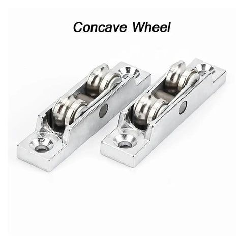 Heavy Duty Zinc Alloy Sliding Door Pulleys With Double Wheel Track Rollers Adjustable Angle Design for smooth gliding and stability.