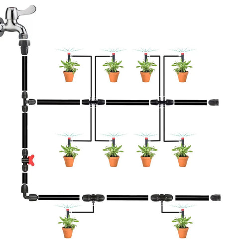 Diagram of Half Inch Drip Irrigation Fittings Kit For Half Inch Tubing 18 Pieces Tees Switch Valves T Connectors Elbows Reducers
