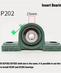 Tough As Nails Pillow Block Bearings UCP202 15Mm Shaft Insert Bearing pre mounted with 15mm opening for easy installation.