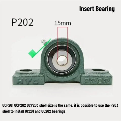 Tough As Nails Pillow Block Bearings UCP202 15Mm Shaft Insert Bearing pre mounted with 15mm opening for easy installation.