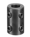 Rigid Shaft Coupling With Five Sixteenth Inch Bore And Five Eighths Inch Outer Diameter One Inch Length Black Oxide Plated Steel