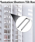 Tough As Nails Plantation Shutter Louver Staples Kit 40 Pieces Heavy Duty Repair Hardware close-up of tilt rod clip.