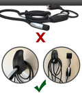 Improper vs proper use of Charging Cable Holder With Chassis Bracket For Tesla Model 3 Model Y Model X Model S Cable Organizer Wall Mount