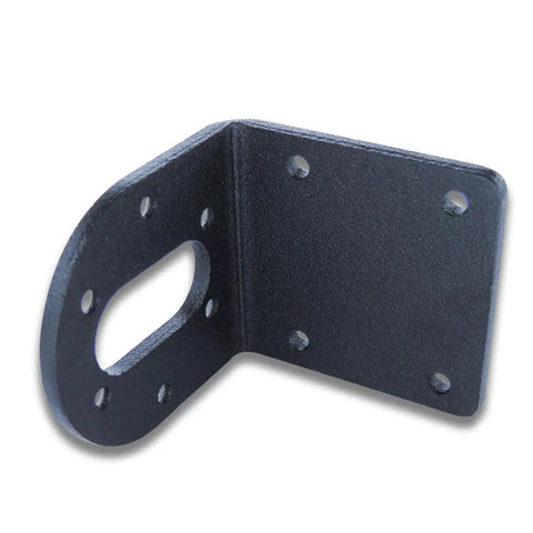 Rock Solid 37mm Gear Motor Mounting Bracket With Vibration Resistant Aluminum Frame, close-up of angled bracket with screw holes.