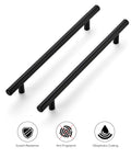 Matte Black 10 Inch Cabinet Handles Set For Kitchen Cabinets Stainless Steel Drawer Pulls showing scratch and fingerprint resistance features