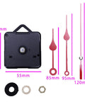 3X Replacement Wall Clock Movement Kit With Pendulum And Hands Quartz Clock Motor Black And Red Finish DIY Clock Repair Parts