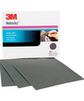 Pro Grade Wetordry Abrasive Sheets 401Q 1200 Grit 9 by 11 Inches Pack of 50 next to packaging for auto body sanding.