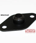 Three Pack Five Sixteenths Inch Self Aligning Acetal Bearings With Two Bolt Flange Mount designed for high speed machinery, showing a close-up of the black flange mount.