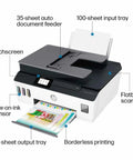 Wireless All-In-One Printer With Refillable Ink Tanks, 2 Years Of Ink Included, featuring auto document feeder and mobile print.