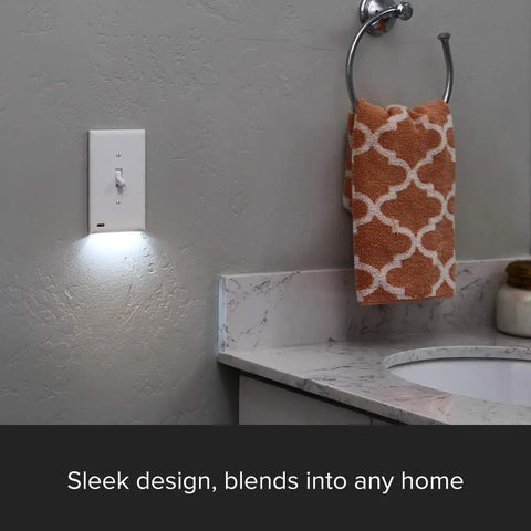 3 Pack SwitchLight LED Night Light For Single Pole Switches With Auto On Off Sensor Adjustable Brightness Switch Plate Night Lights White
