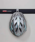 Must Have FastTrack Garage Hook Set 6 Pack Heavy Duty Powder Coated Metal Hangers holding a helmet on rail