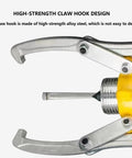 Professional Heavy Duty Split Hydraulic Gear Puller Set With Hand Pump 50 Ton Capacity Long Reach shows high-strength claw hook design.