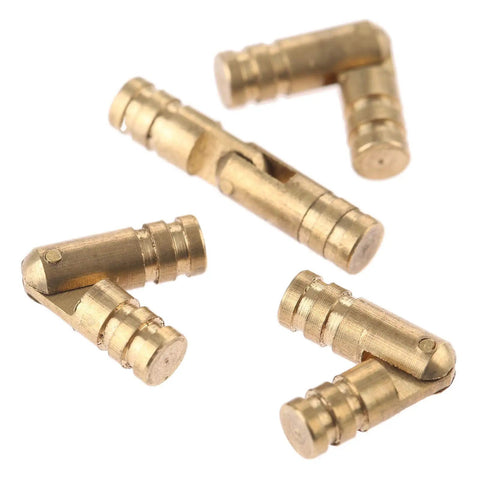 Stealth Copper Concealed Barrel Hinges Set 12 Pieces 20x4mm shown open in a group