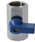 316 Stainless Steel Tap Ball Valve With Double Seal Bidirectional Flow And Quick Quarter Turn Shut Off Feature close-up view showing blue handle design.