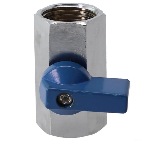316 Stainless Steel Tap Ball Valve With Double Seal Bidirectional Flow And Quick Quarter Turn Shut Off Feature close-up view showing blue handle design.