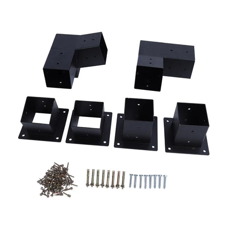 Three Way Slanted Roof Pergola Mounting Bracket Kit For Wood Beams Elevated Outdoor Stand For Yards Parks Backyards Easy Install With Pre Drilled Holes And Included Screws Ideal For Canopies Carports And Small Gazebos