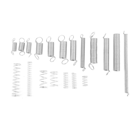 Massive 200 Piece Compression And Extension Springs Kit With 20 Cool Styles Plus Zinc Plated Steel For Tough Car Repair And Awesome DIY Projects To Get It Done Right, assorted springs laid out on white