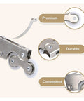 Heavy Duty Caster Wheels With Dual Locking Brakes Double Roller Design For Sliding Doors And Wardrobe Tracks featuring durable steel with smooth white rollers.