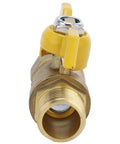 Heavy Duty Brass Ball Valve With G1/2 Male Thread For A Zero Drama Quick Gas Shutoff and knockout manual control view from front