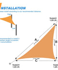 Waterproof Sun Shade Sail Triangle 12x12x17 Outdoor Canopy With UV Block Curved Edge Super Easy Install diagram