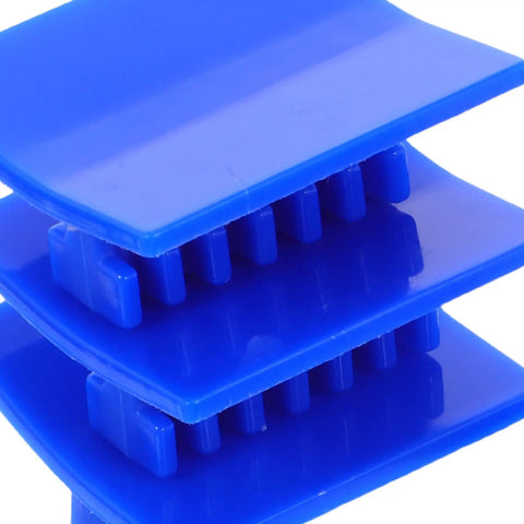 Blue plastic tabs from Four Piece Auto Body Dent Puller Kit With Manual Expansion And Portable Plastic Tabs For Auto Dent Removal And Sheet Metal Repair Tool Set