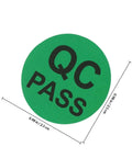 Quality Control Round Labels Pack 500 Self Adhesive QC Pass Stickers, 0.98 in green round labels for inspection