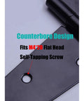 Close-up of Heavy Duty T Hinge Tee Strap with screw hole detail and counterbore design for shed gates and barn doors.