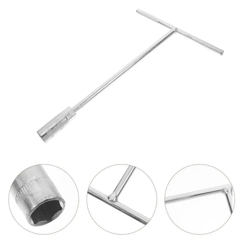 Ergonomic Steering Wheel T Handle Socket Wrench Made From Tough American Steel For Motorcycle Repair, long design for leverage.