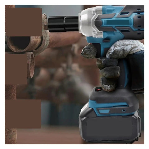 Cordless Brushless Impact Wrench With Fast Charge Battery For No Sweat Auto Repairs And Heavy Lifting Home Fixes Compact Design in use with a hand gripping it.