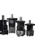 Top Shelf Hydraulic Linear Actuator Coupled With A Quick Response Solenoid Valve And High Torque Gear Ac Motor components in black finish.