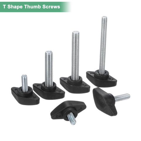 4 Pack M8x25mm Tee Wing Knobs Thumb Screws Plastic T Handles Clamping Knobs For Woodworking Machinery And Equipment Quick Adjustments Black