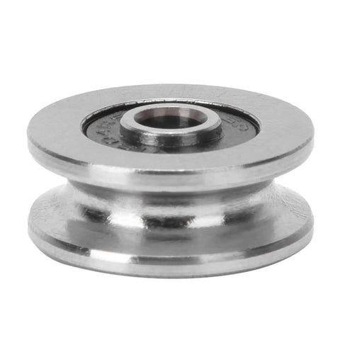 Top Shelf 10 Pack V1804 2RS V Groove Ball Bearings 4X18X8MM Precision Guide Rail Rollers showing a steel roller with a smooth finish.