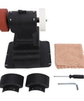 Hardcore Rugged Shop Beast Mini Bench Grinder With Permanent Magnetic Copper Motor, black body, dual wheels, accessories included.