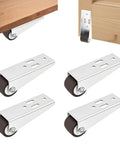 Low Profile 0.9 Inch Caster Wheels Set Of 4 With Long Brackets For Furniture And DIY Projects installed on wooden furniture